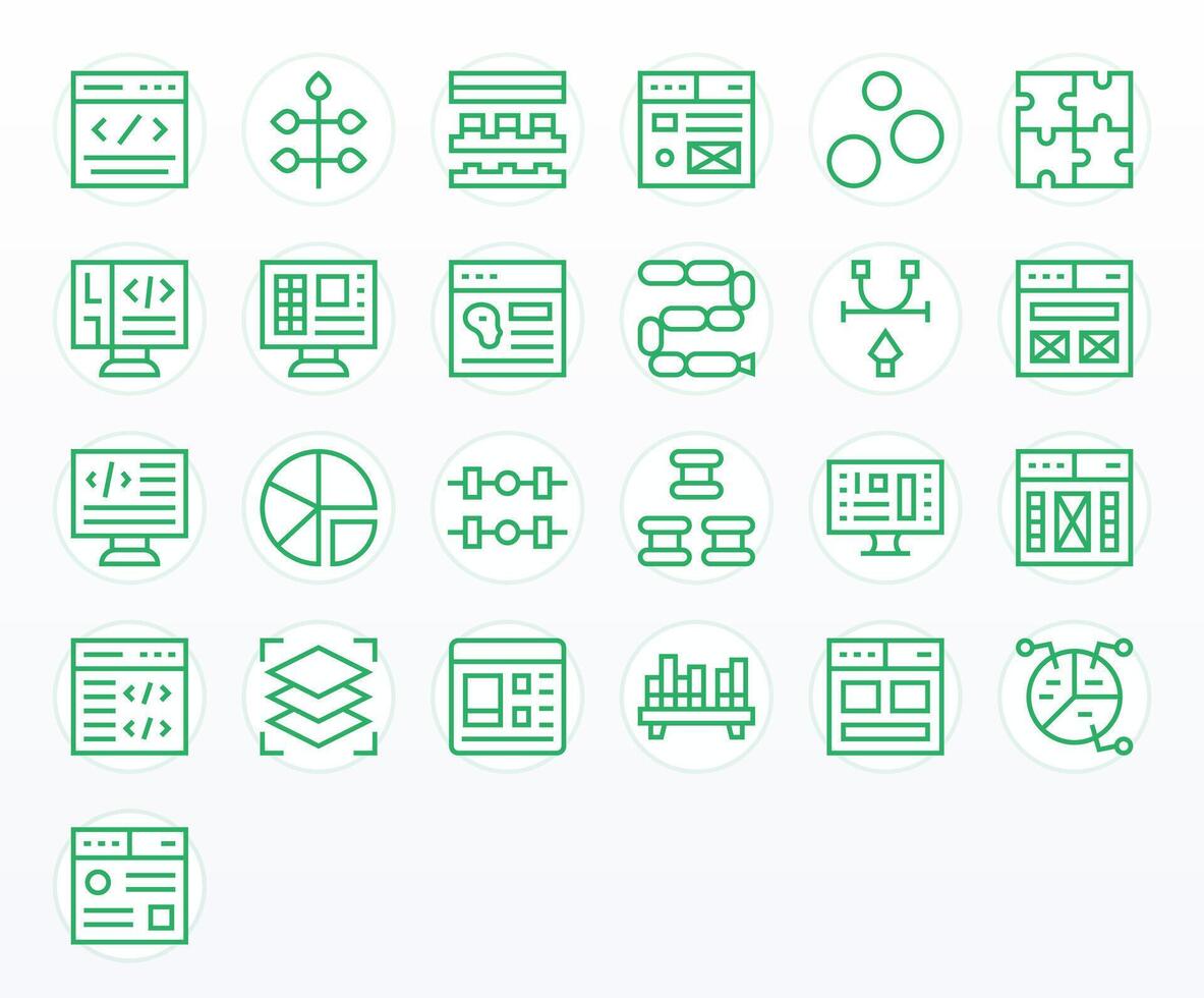 25 Icons inspired by Elements in Display Perfect 256x256 Regular Line quality vector