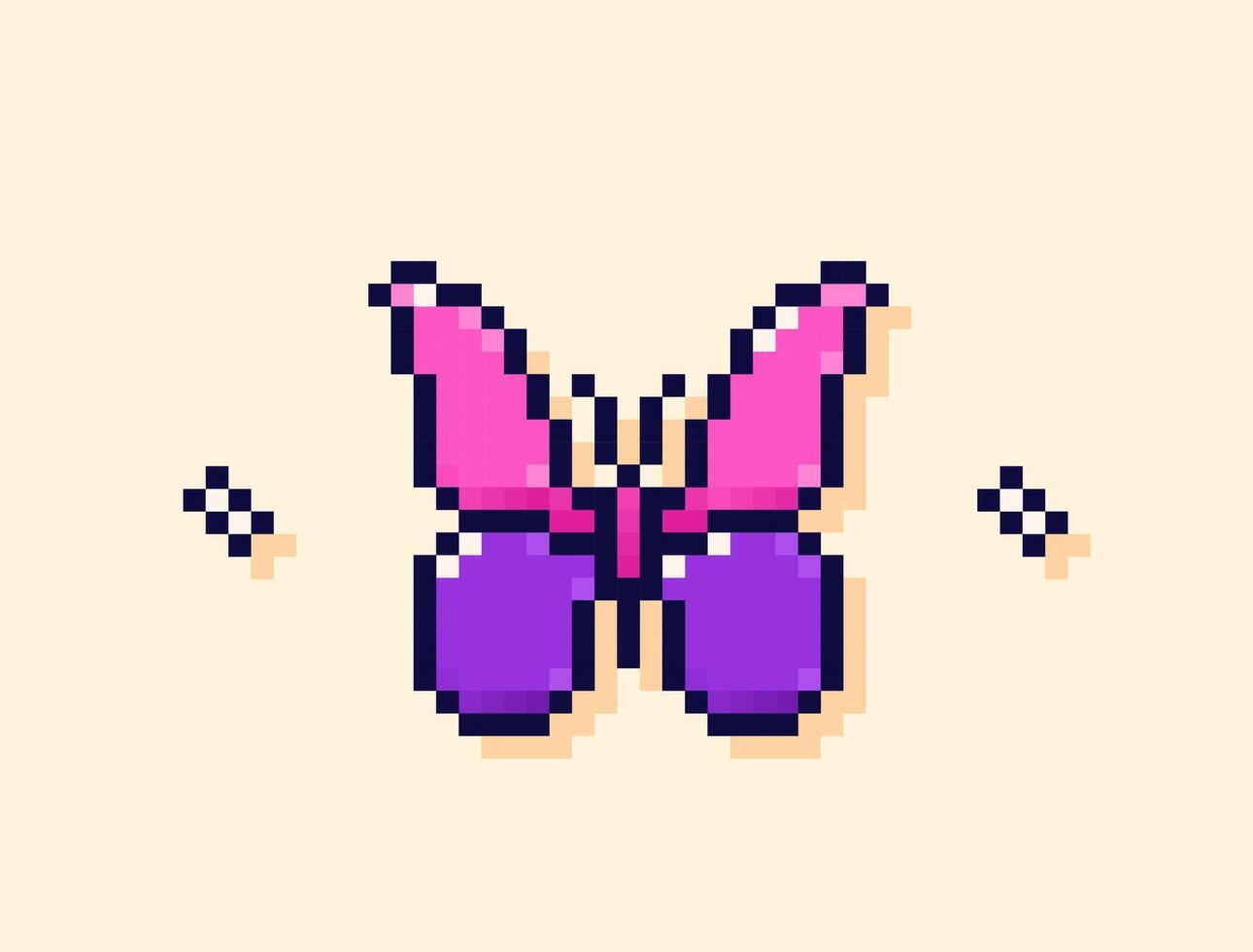 Pixel Y2K user interface elements. A colorful, pretty butterfly. vector