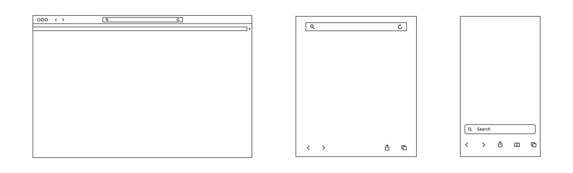 Browser window. Web site window. vector