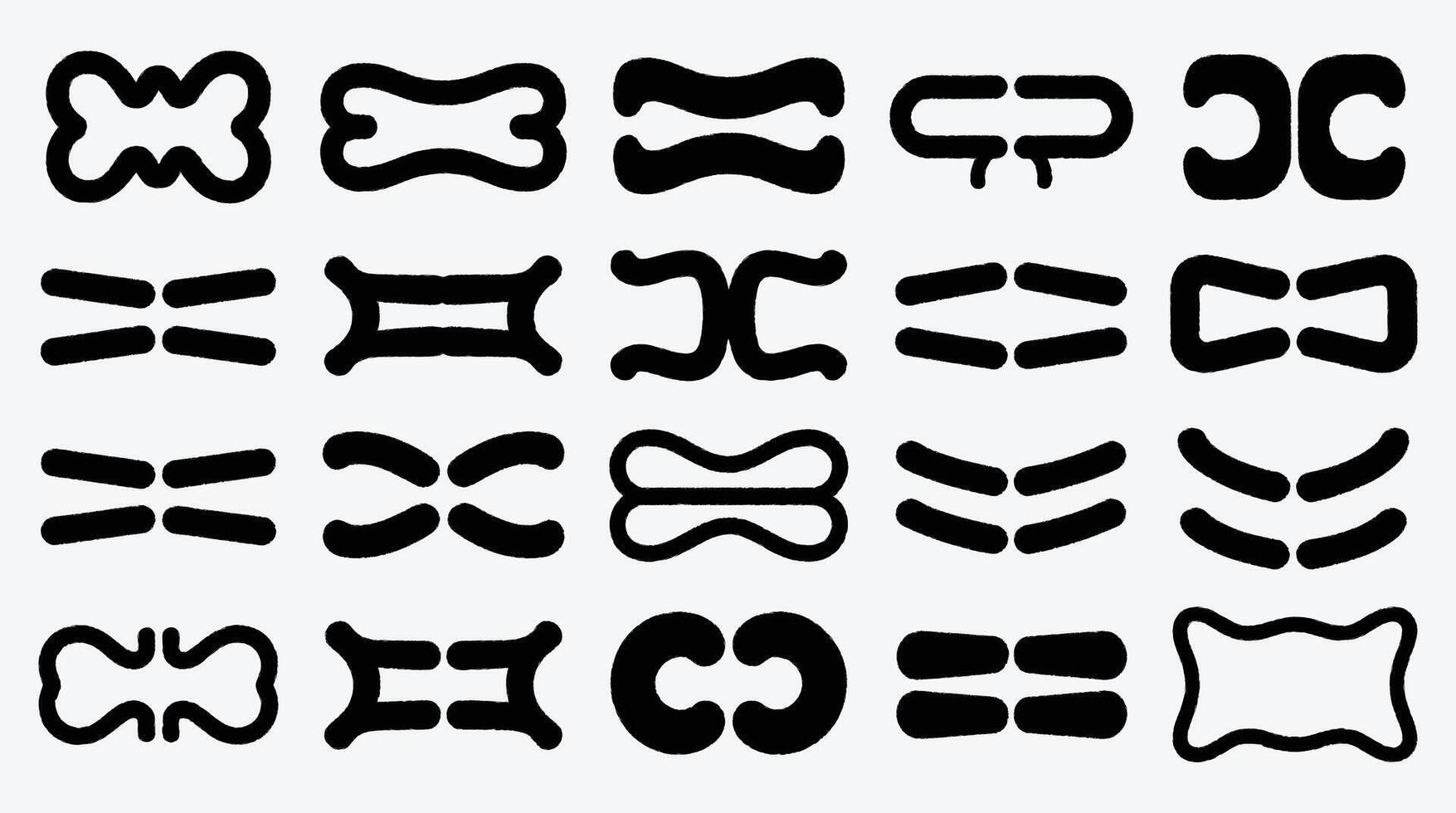 Abstract shapes and curved lines create unique patterns vector