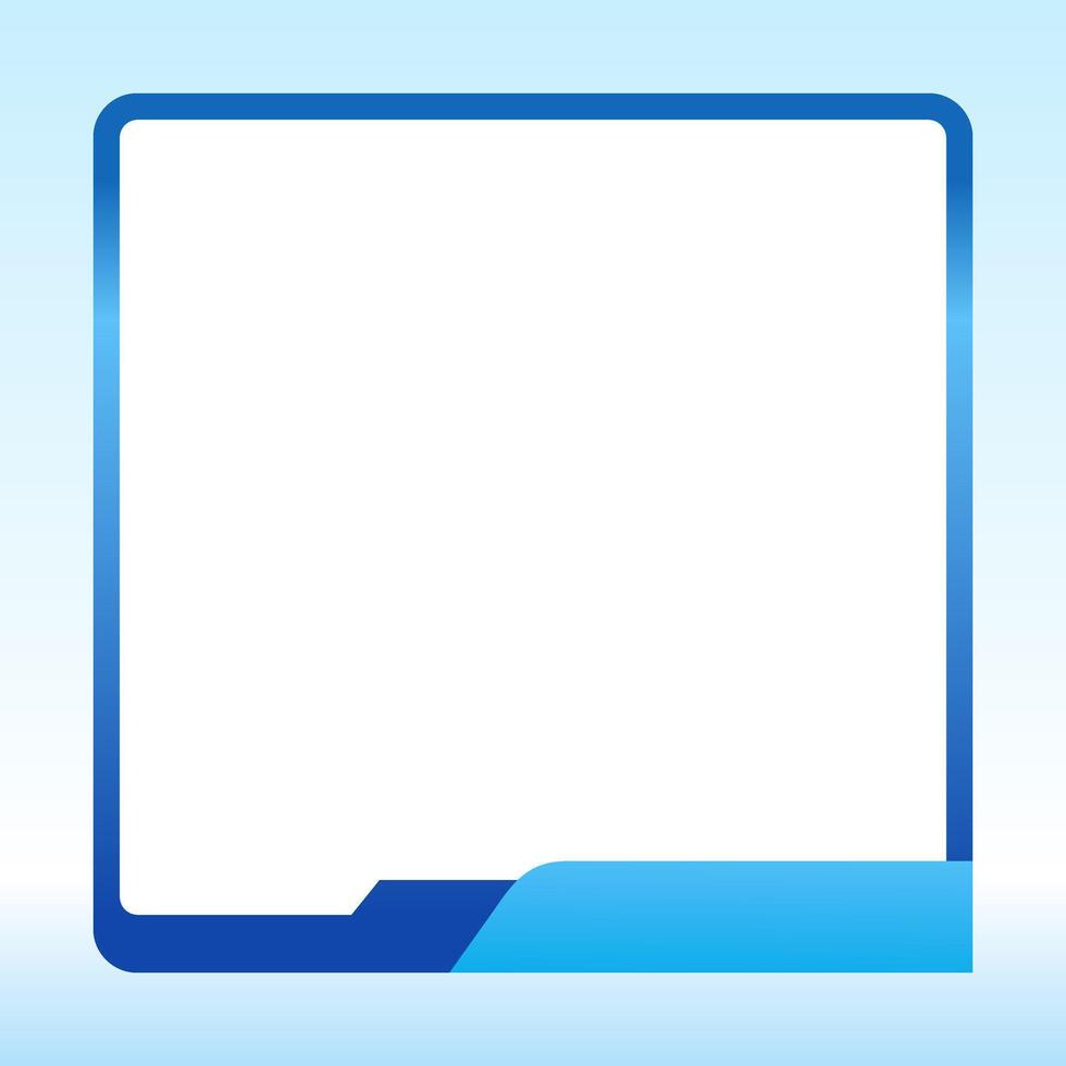 A Modern Minimalist Photo Frame Template in Blue Gradient with Sharp Corner Accents for E-commerce Product Display vector