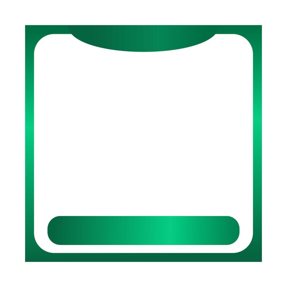 A Clean Vertical Product Display Frame Template with Rounded Corners and a Sleek Green Title Accent for E-commerce Platforms vector