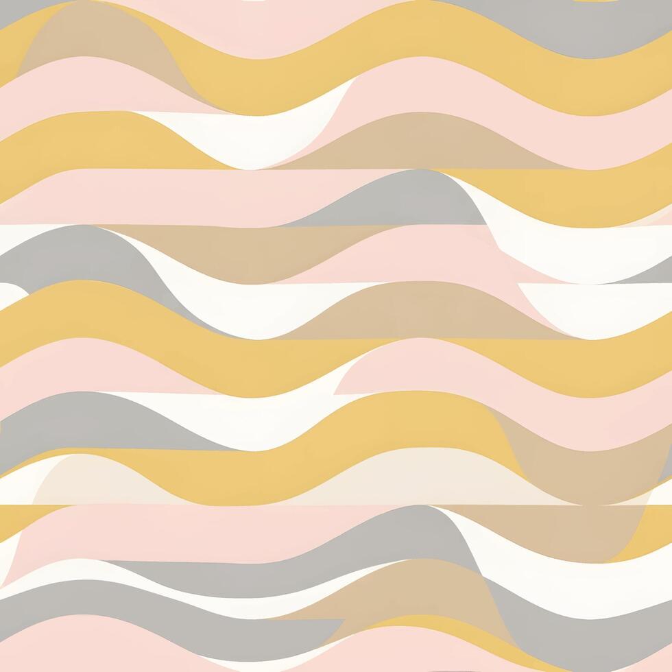 A contemporary seamless and tiled pattern featuring abstract flowing waves in a harmonious and gentle color scheme vector
