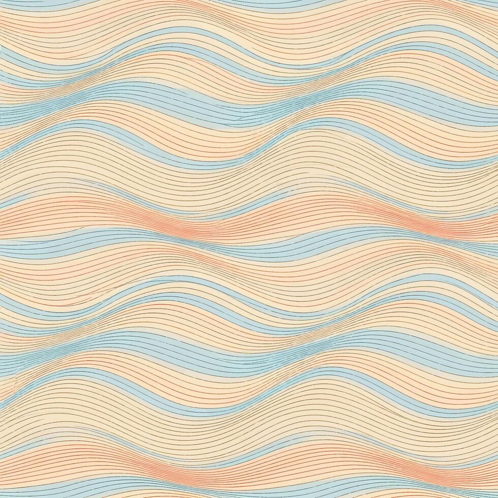 Seamless Wave Pattern for Tiled Designs A Repeating Artistic Composition vector