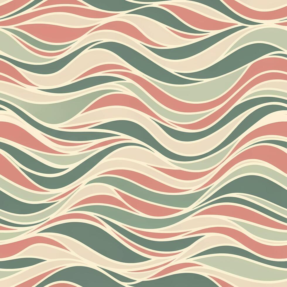 Elegant seamless wavy pattern in muted earth tones, a beautifully tiled and flowing abstract design perfect for modern backgrounds, sophisticated textiles, and versatile web graphics vector