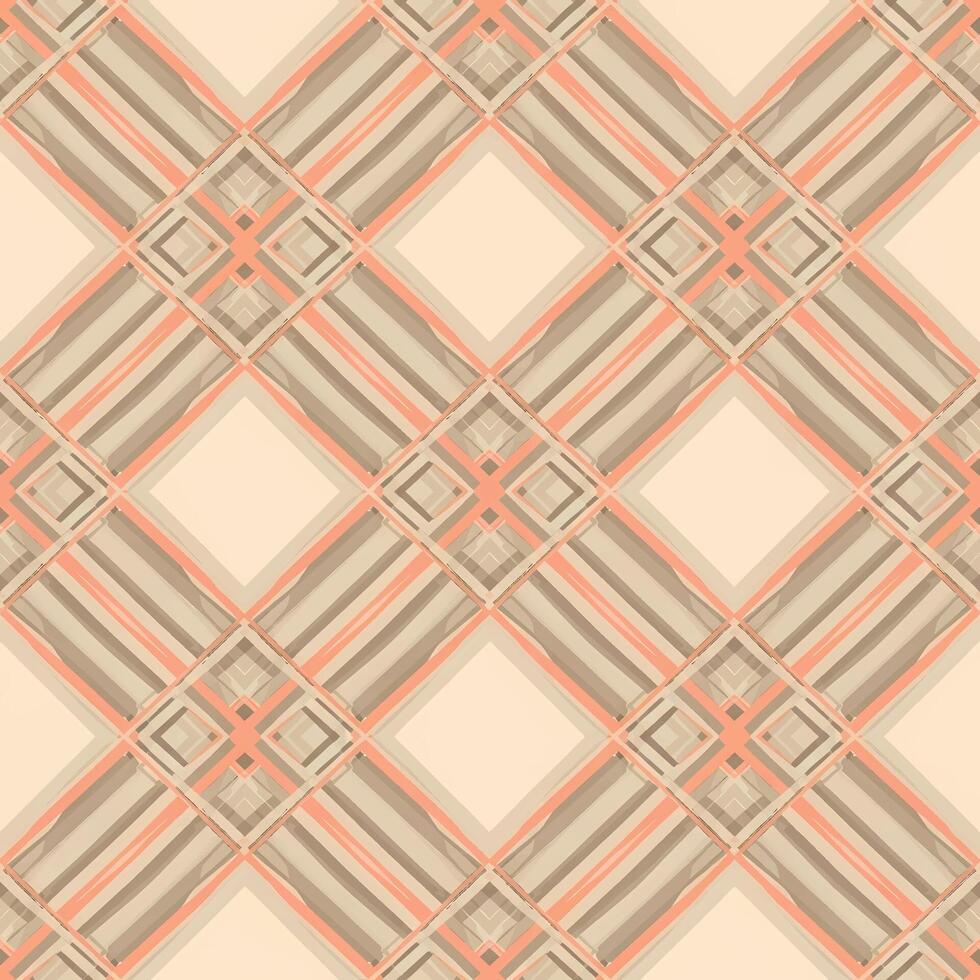 Seamless tiled geometric pattern in shades of peach and beige, a versatile and elegant design for various applications vector