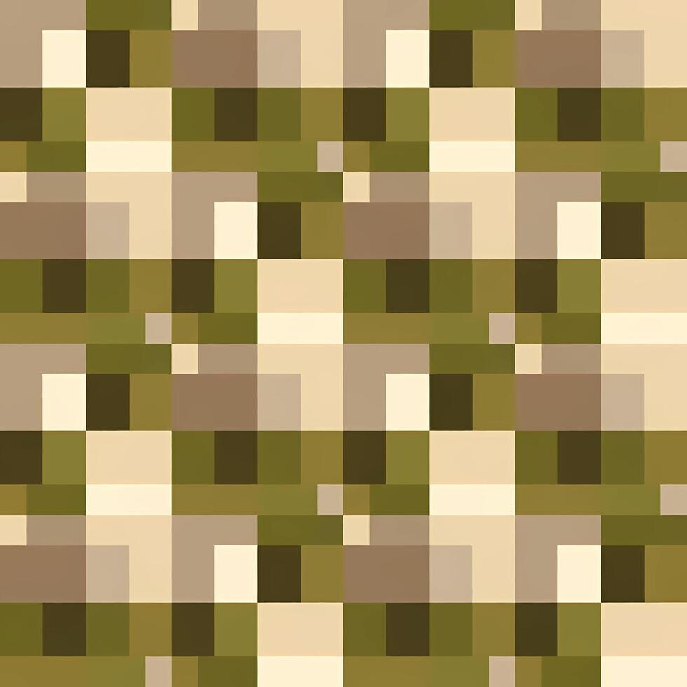 Abstract geometric seamless pattern background with pixelated square blocks in a modern military camouflage color palette vector
