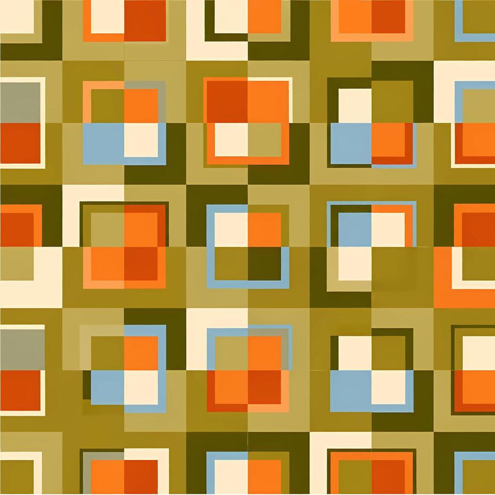 Colorful Geometric Pattern in Square and Rectangular Shapes - Decorative Art vector
