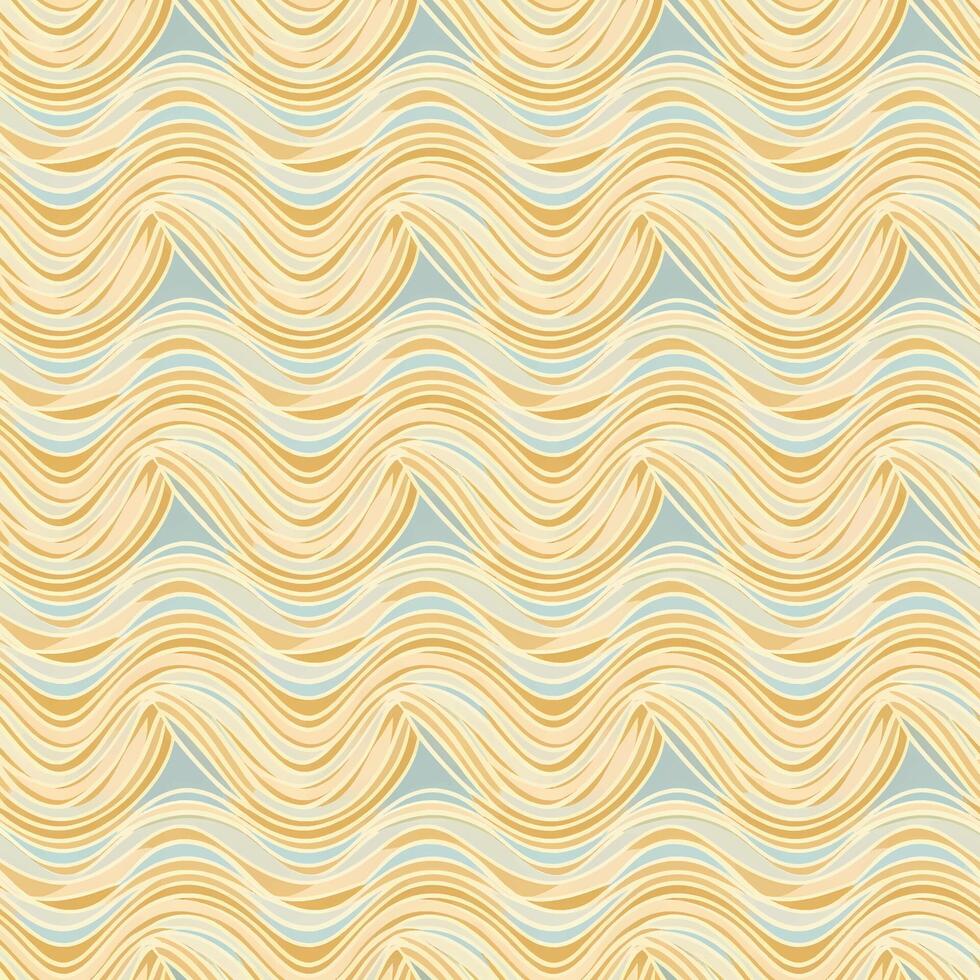 Abstract seamless pattern with flowing wavy lines in a retro color palette for a decorative background design vector