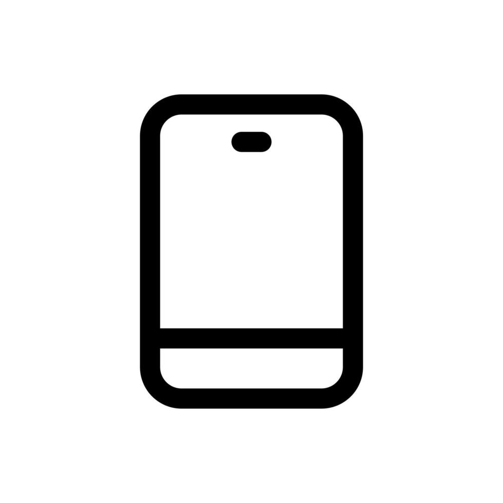 A line-style icon of a smartphone, symbolizing mobile apps, calls, or connectivity. vector