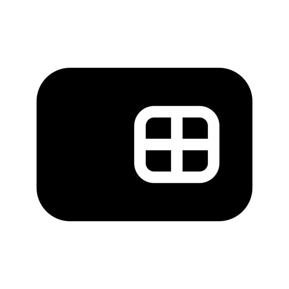 A solid-style icon of an SD card, symbolizing external storage or memory. vector