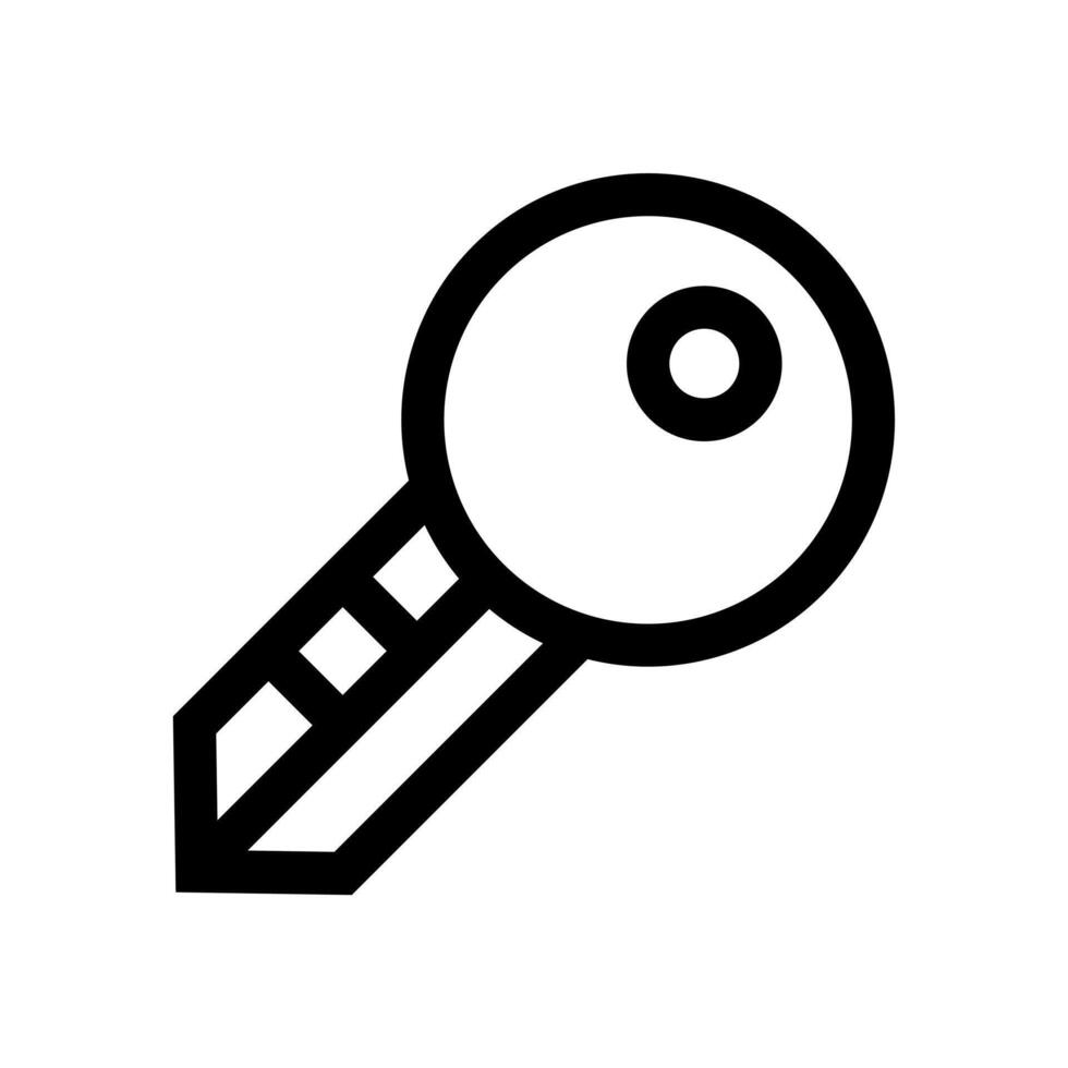 A line style icon of a metal object used to open a lock, symbolizing access and security. vector