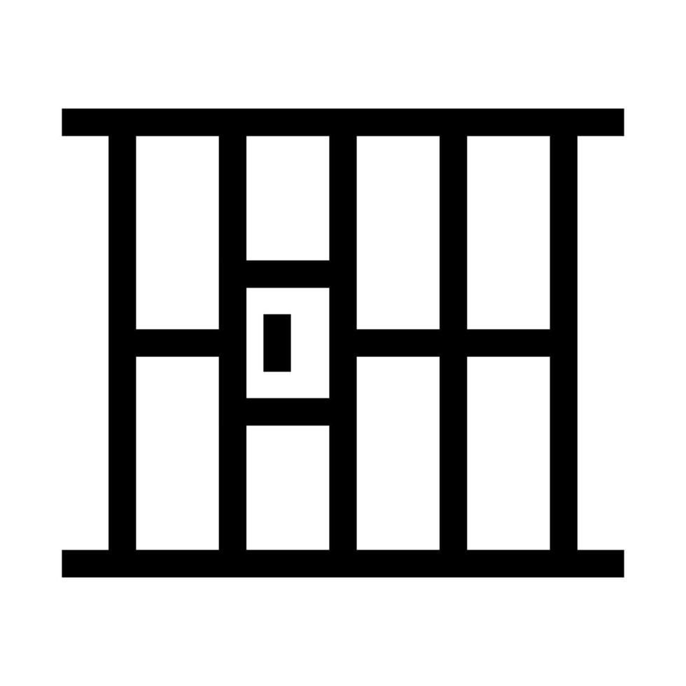 un línea estilo icono de barras, simbolizando prisión, confinamiento, o restringido acceso. vector
