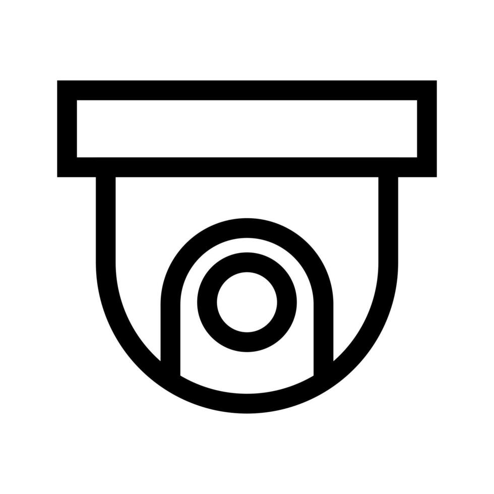 A line style icon of a ceiling mounted camera, symbolizing surveillance and monitoring. vector