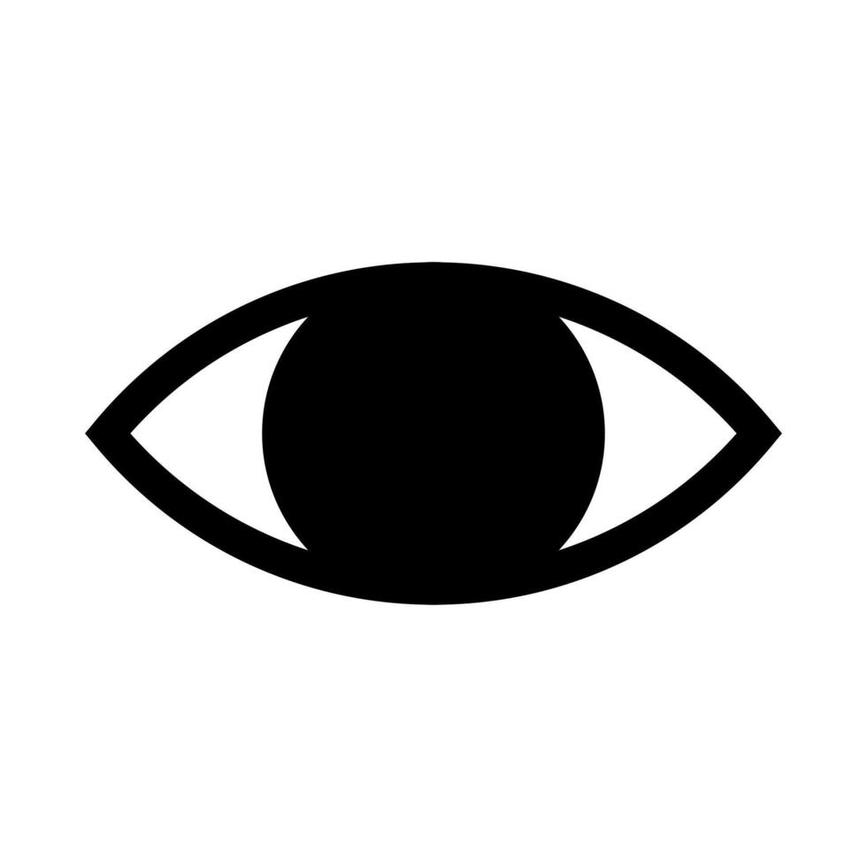 A solid style icon of an eye, symbolizing visibility, monitoring, or privacy. vector