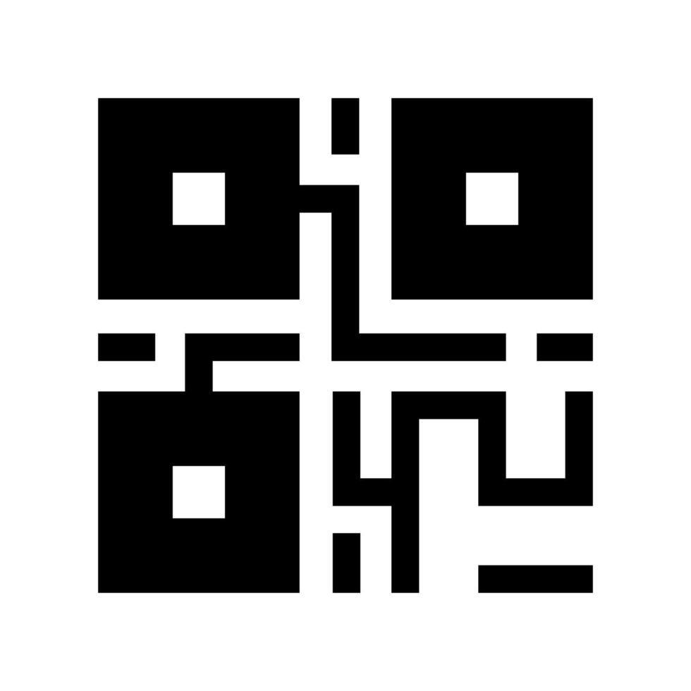 un sólido estilo icono de un qr código siendo escaneado, simbolizando digital seguridad o acceso código. vector