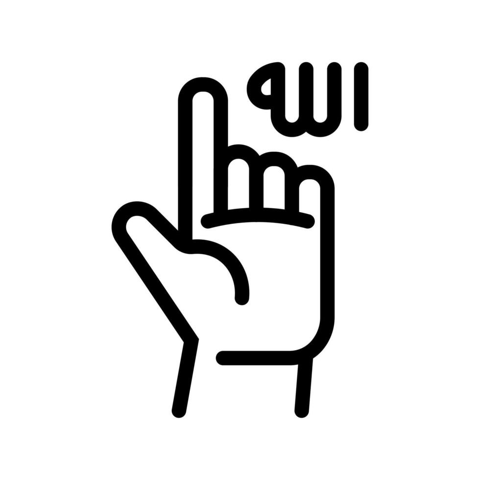 un lineal gráfico representando un índice dedo señalando arriba, simbolizando tawhid Alá es uno. vector