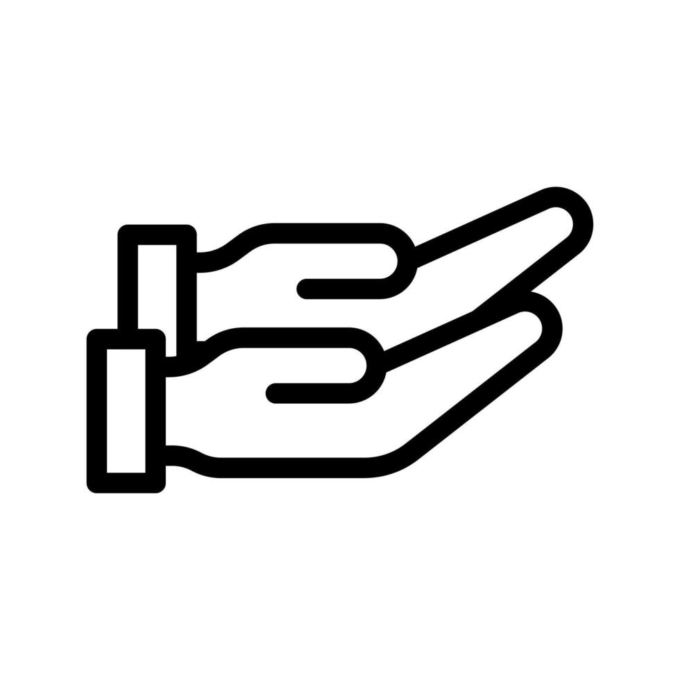 A second simple line icon of two open hands raised for Dua or prayer. vector