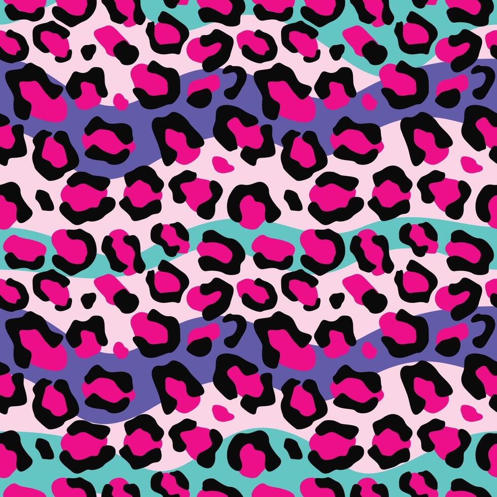 Colorful leopard print pattern design vector