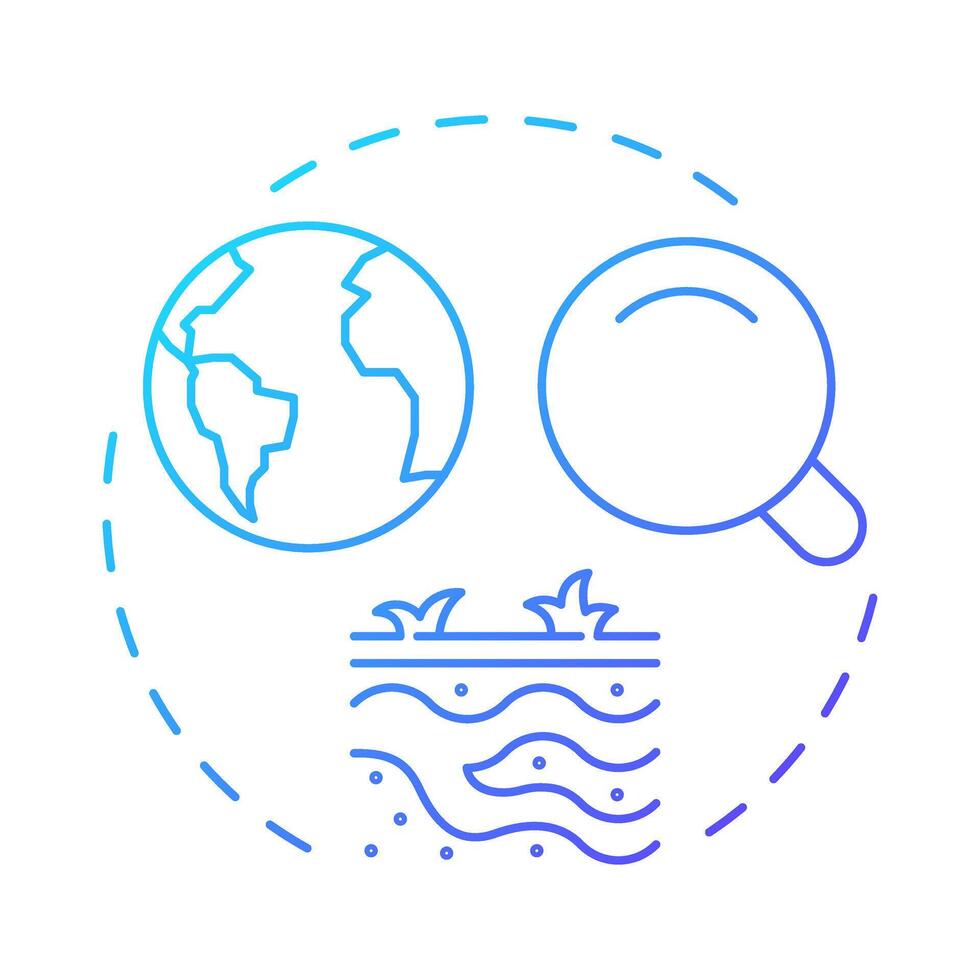 Discovery of new water sources blue gradient concept icon. Innovative solution. Increasing liquid supply strategy . Round shape line illustration. Abstract idea. Graphic design. Easy to use in booklet vector
