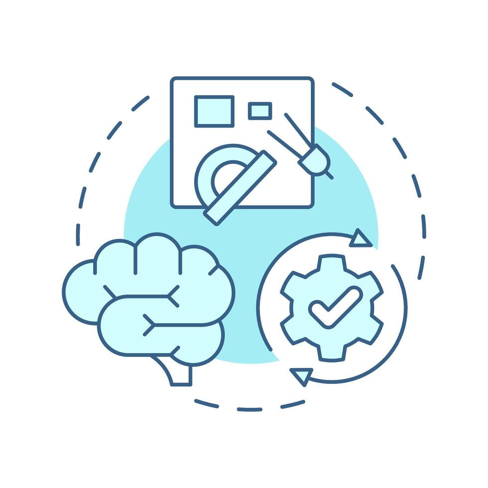 Paradigm change soft blue concept icon. Fundamental transformation. Innovation management type. Round shape line illustration. Abstract idea. Graphic design. Easy to use in presentation vector