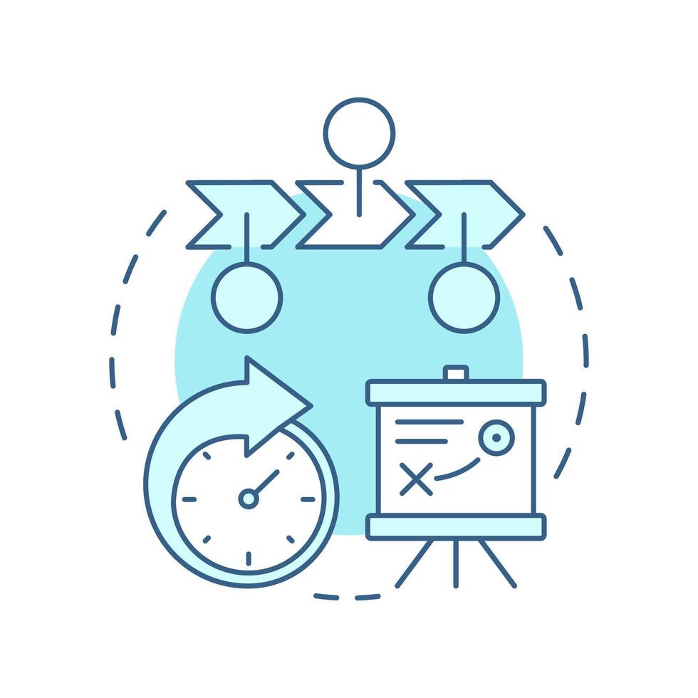 Incremental change soft blue concept icon. Low risks organization progress. Innovation management type. Round shape line illustration. Abstract idea. Graphic design. Easy to use in presentation vector