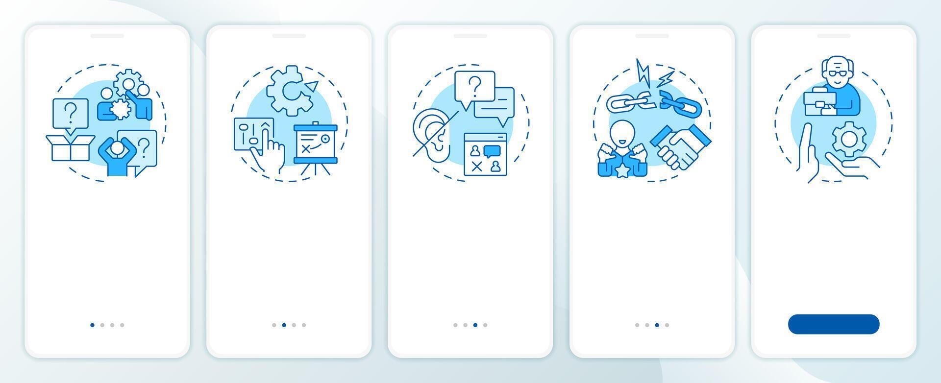 Mobile app development illustration steps vector