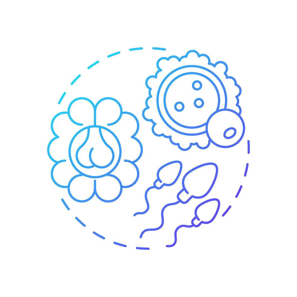 Luteinizing hormone blue gradient concept icon. Trigger ovulation and support production of progesterone. Round shape line illustration. Abstract idea. Graphic design. Easy to use in blog post vector