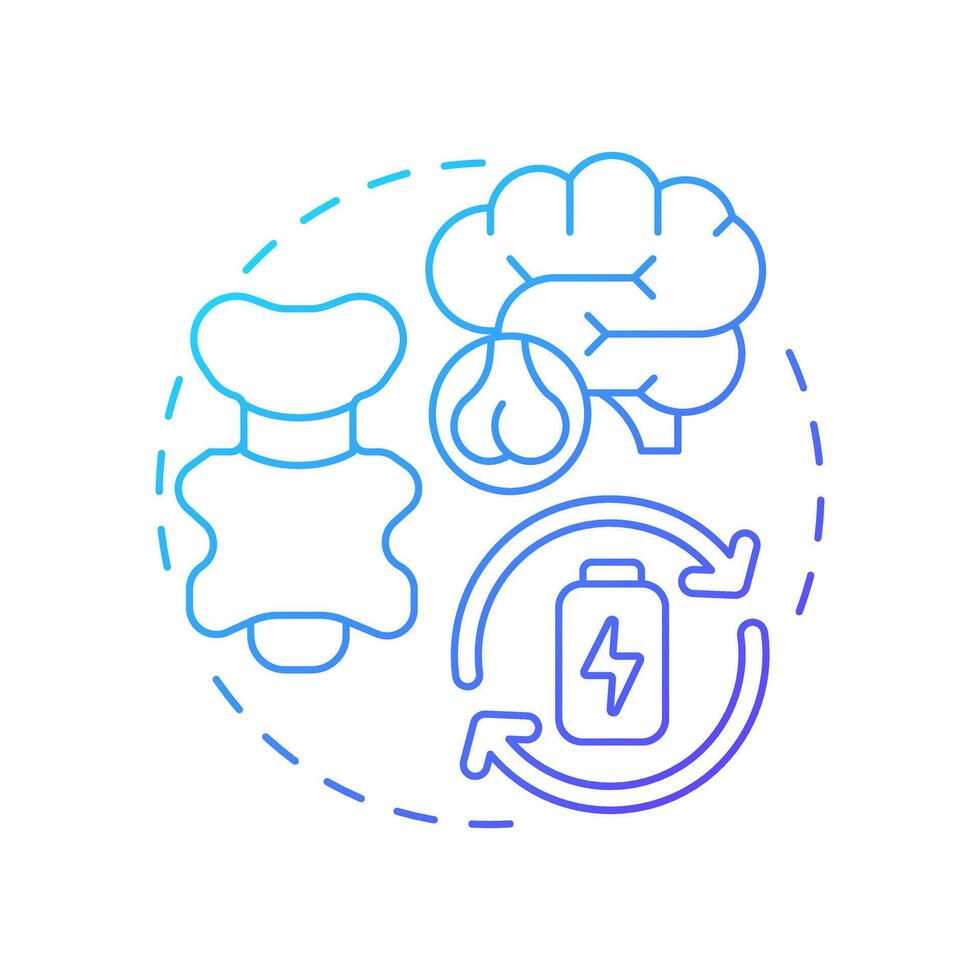 Thyroid stimulating hormone blue gradient concept icon. Regulate metabolism, energy levels and body functions. Round shape line illustration. Abstract idea. Graphic design. Easy to use in blog post vector