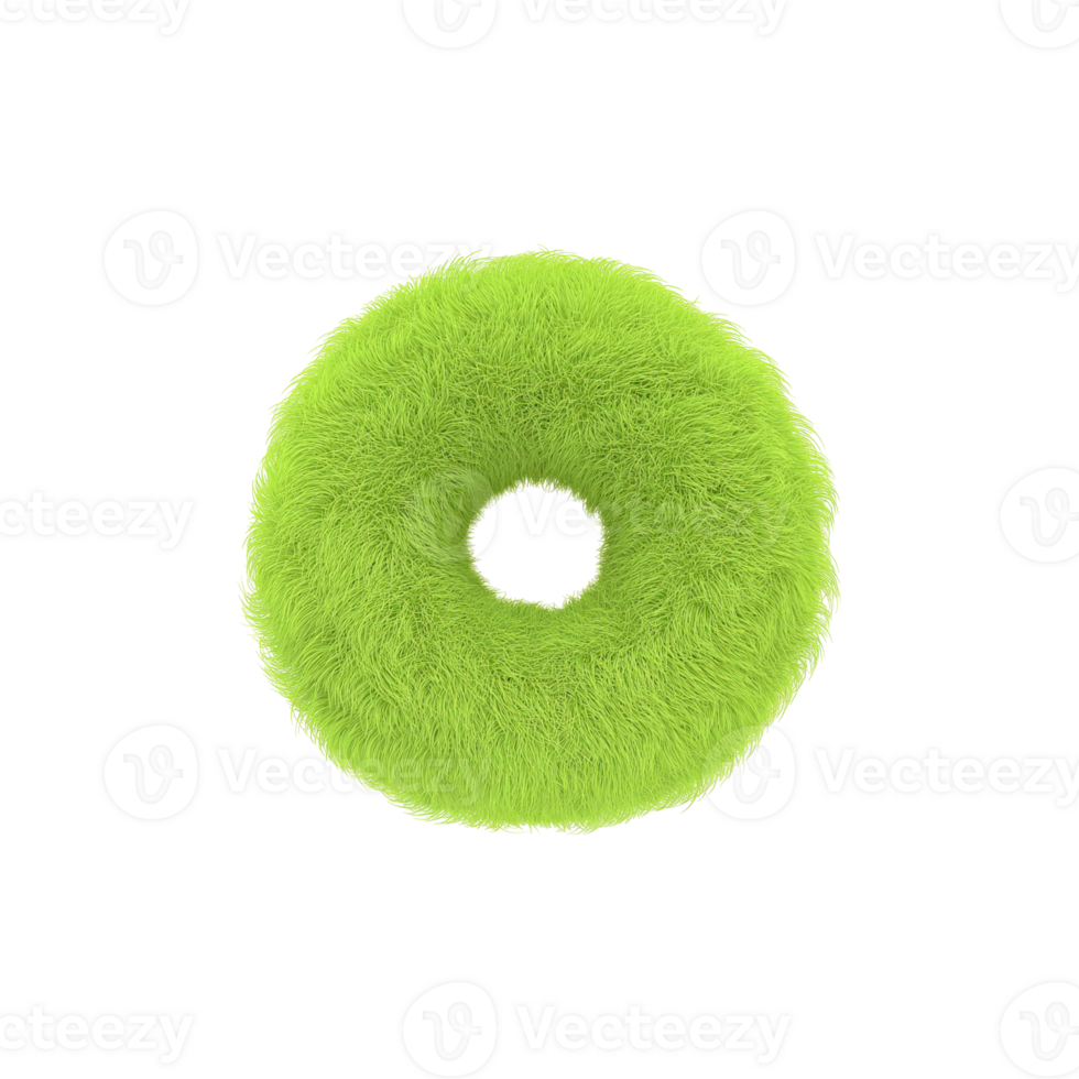 flou vert en forme de beignet objet. abstrait conception et texture concept isolé sur transparent Contexte png