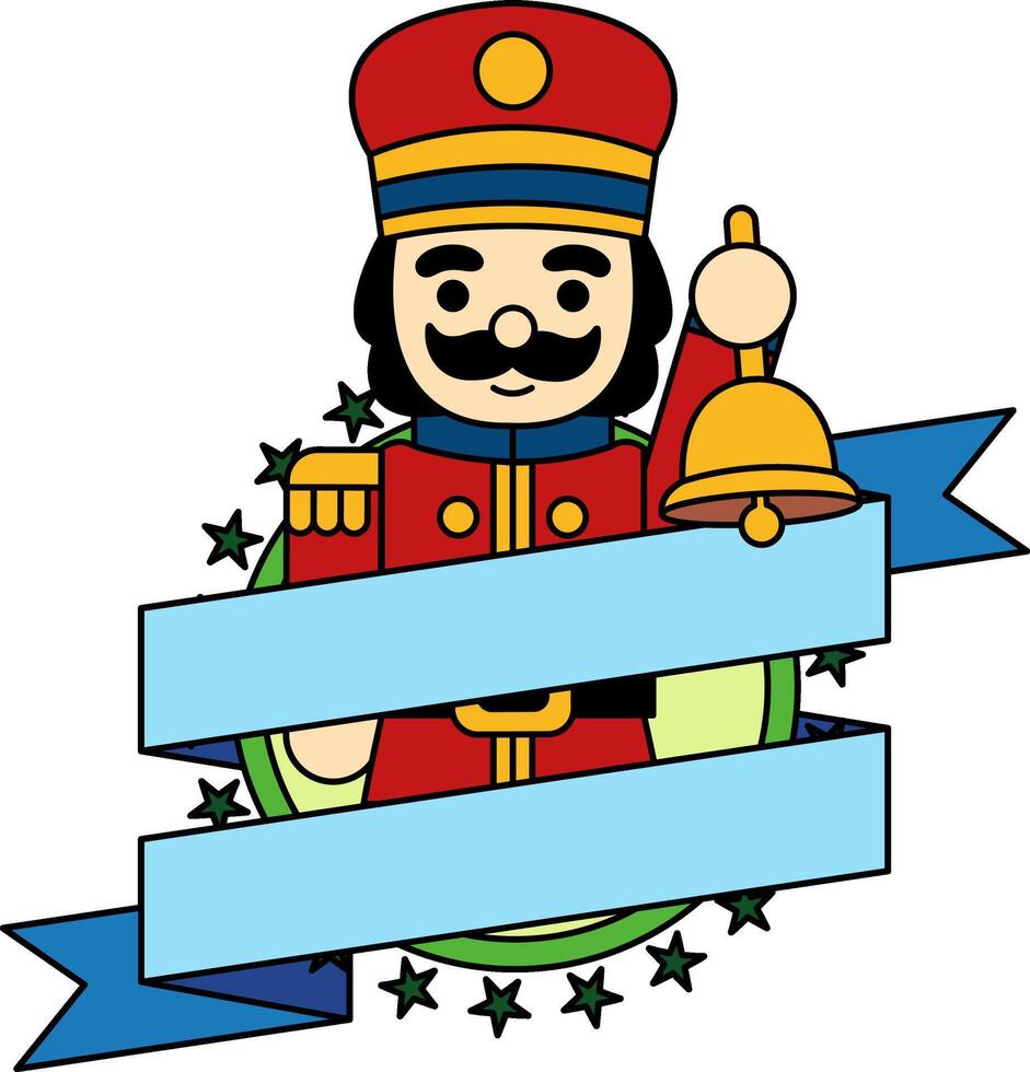 logotype of a nutcracker holding a bell vector