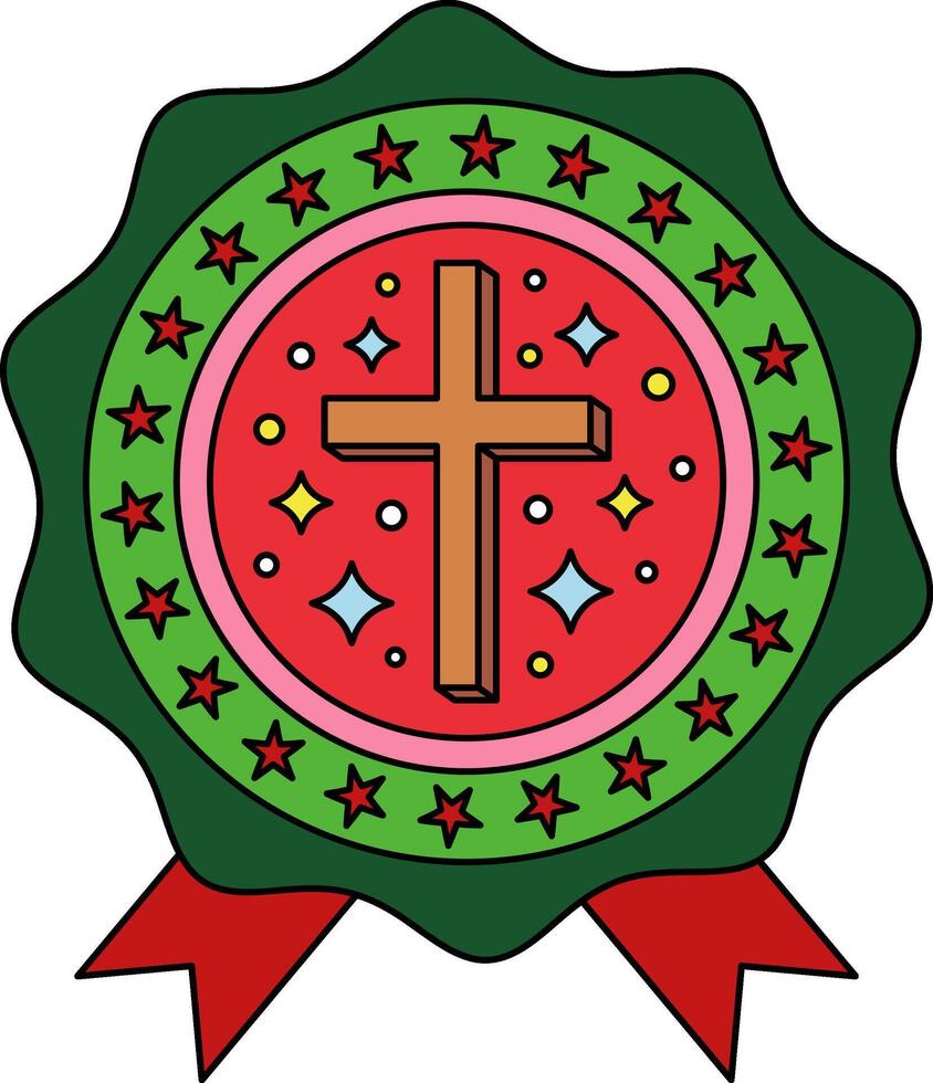 logotype of a cross with a star vector