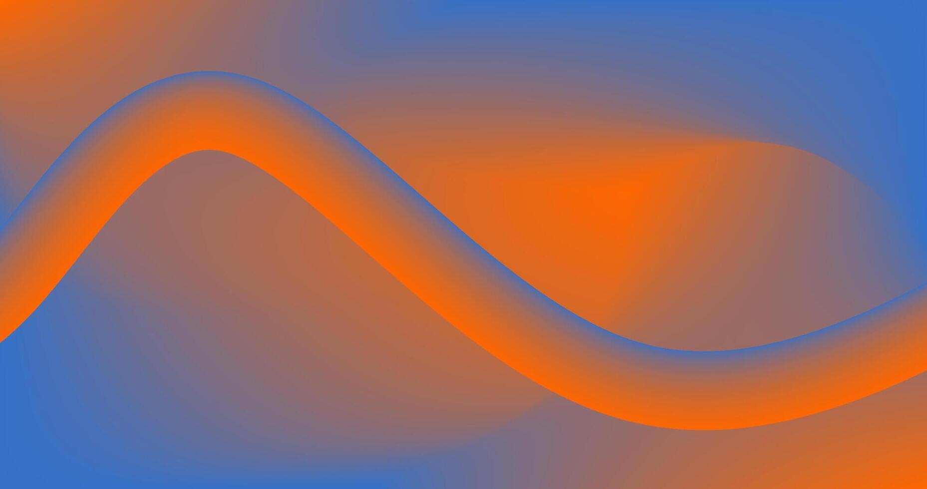 Abstract background with Fluid Ribbon Line in blue and orange colors Gradient Design vector