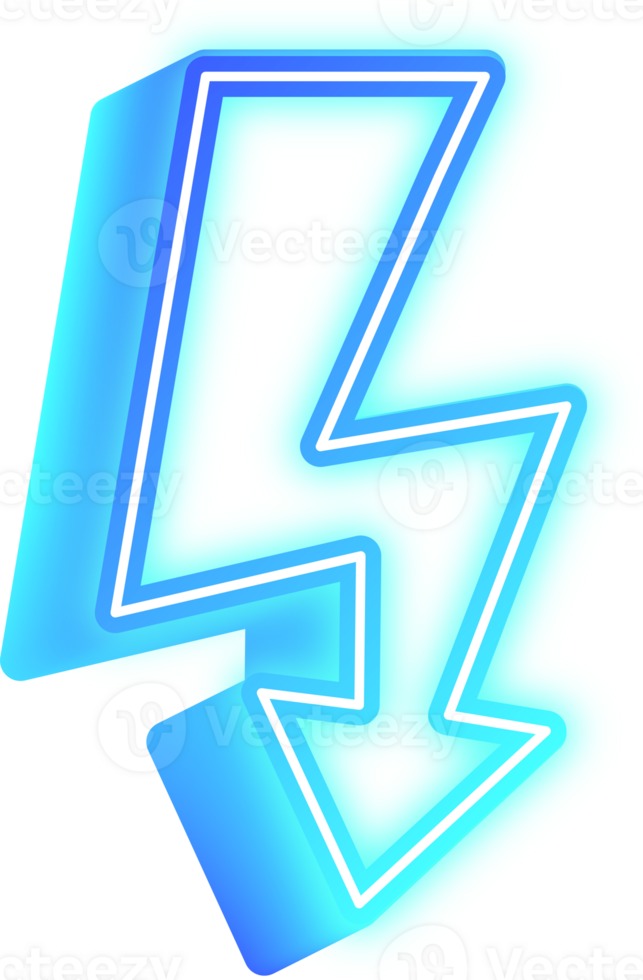 brilho brilhante luz seta parafuso 3d forma eletricidade placa gráfico elemento, uma impressionante brilhante luz parafuso forma ilustração com uma brilhando néon efeito, ideal para adicionando energia e visual interesse. png