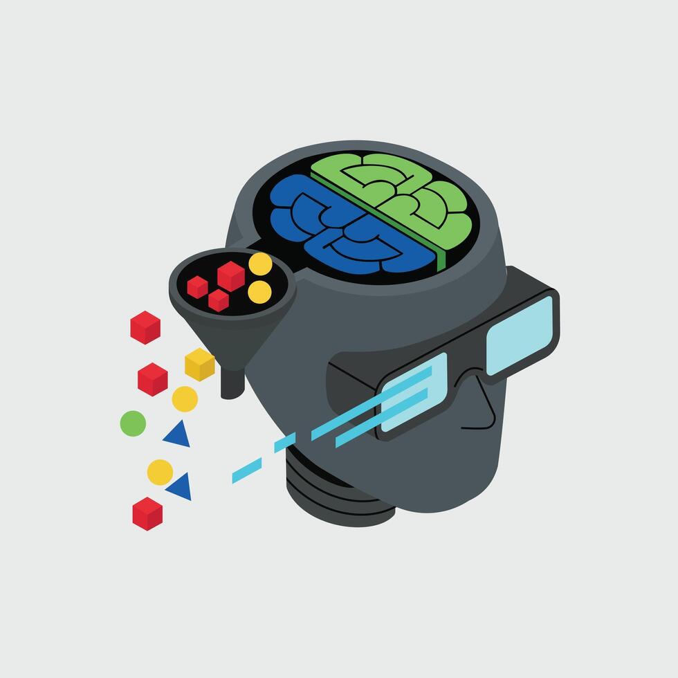 artificial inteligencia ai aprendizaje vector