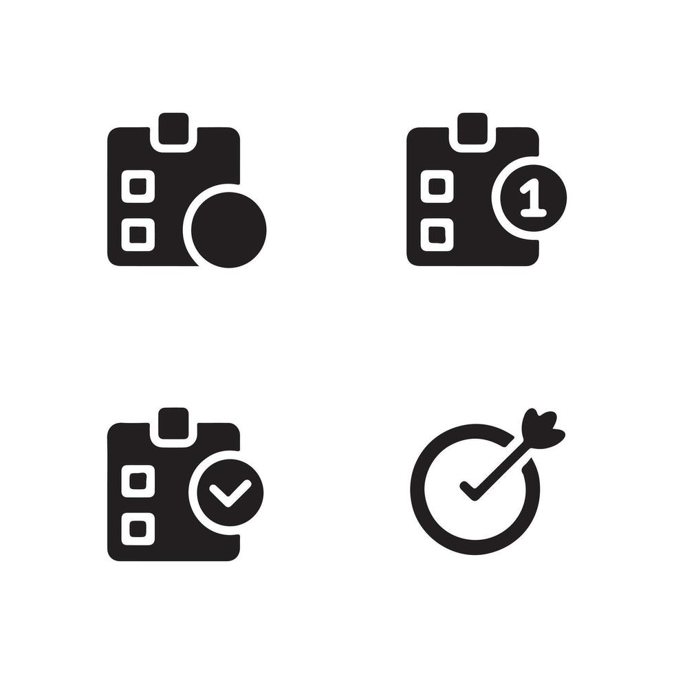 Task Prioritization Solid Icons Set for Smart Scheduling vector