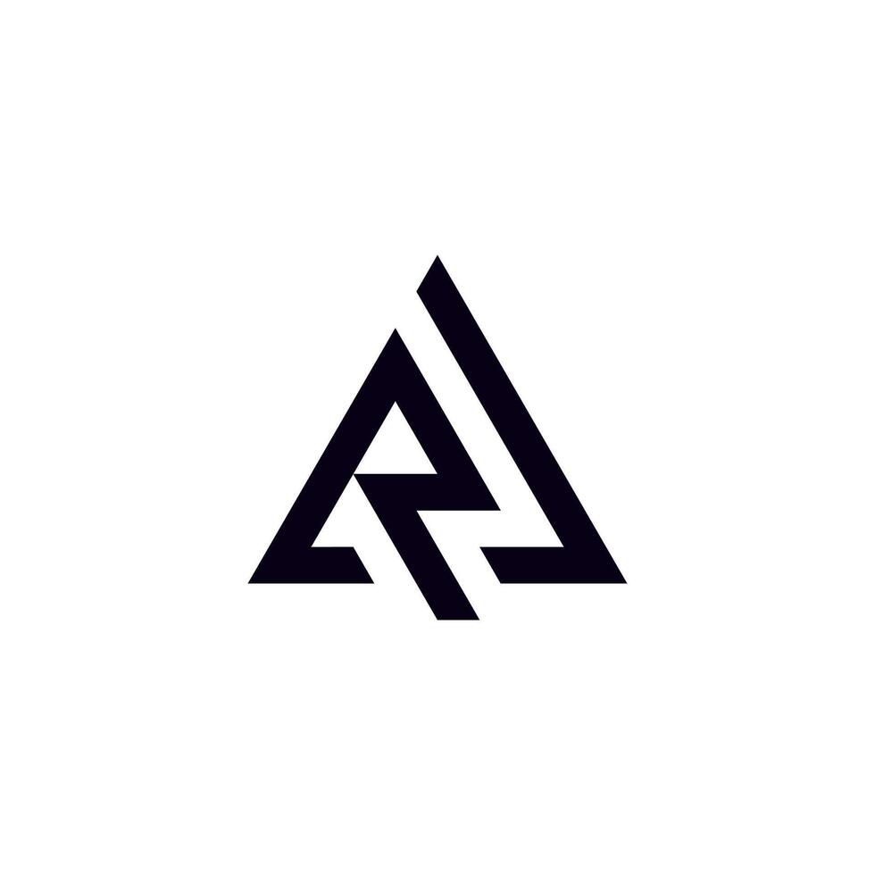 A bold, futuristic AR or RA monogram forming a mountain or arrow shape. The professional design symbolizes ambitious growth, asset security, and architectural structure. vector