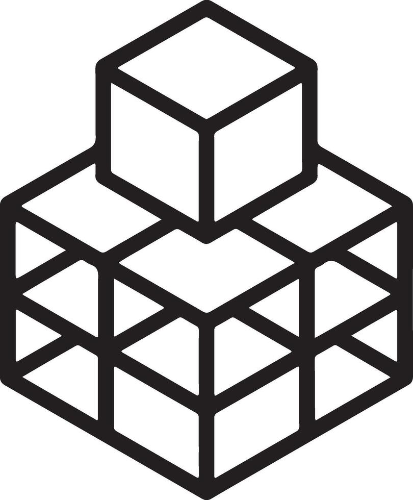 Dimensional Reduction 3D Data Icon vector