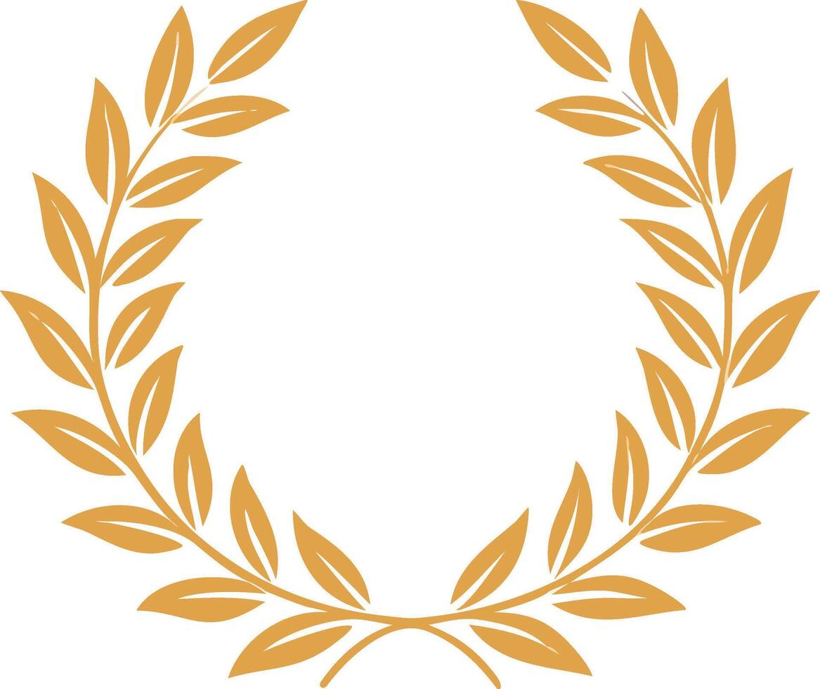 Golden Laurel Wreath for Awards and Recognition Elegant Illustration on White Background Copy Space Design Element vector