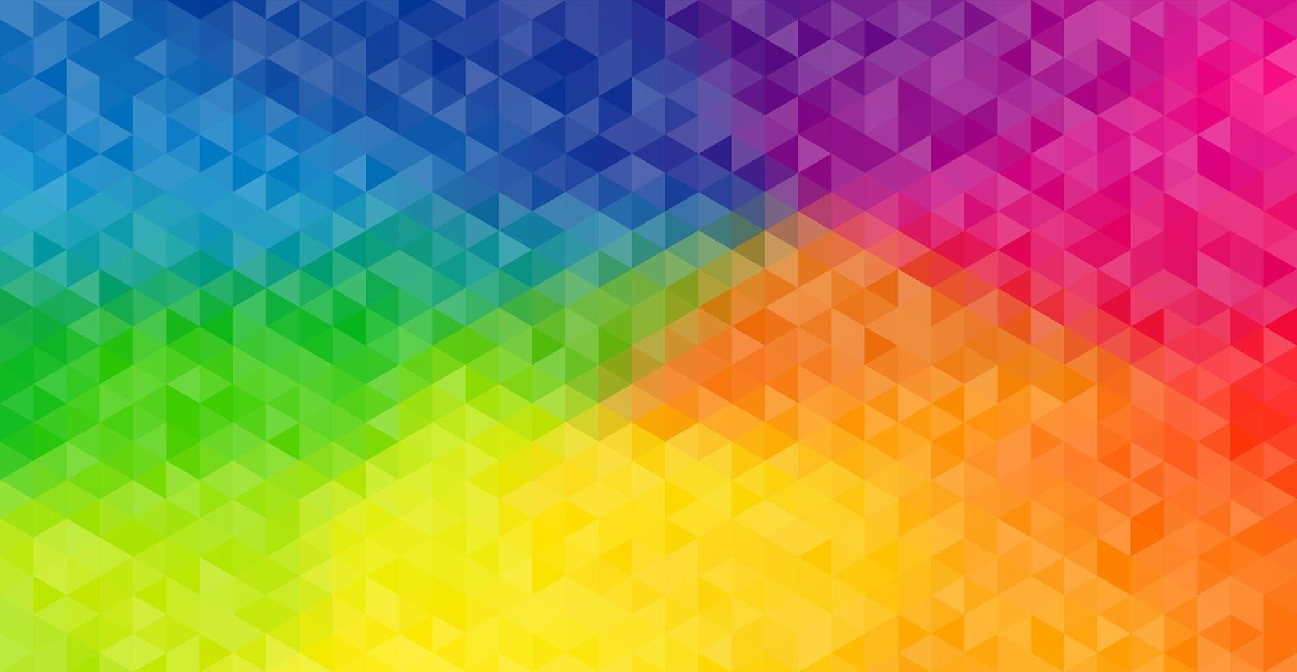 art of vibrant rainbow geometric pattern background composed of triangles in a dynamic, colorful, and energetic display background vector