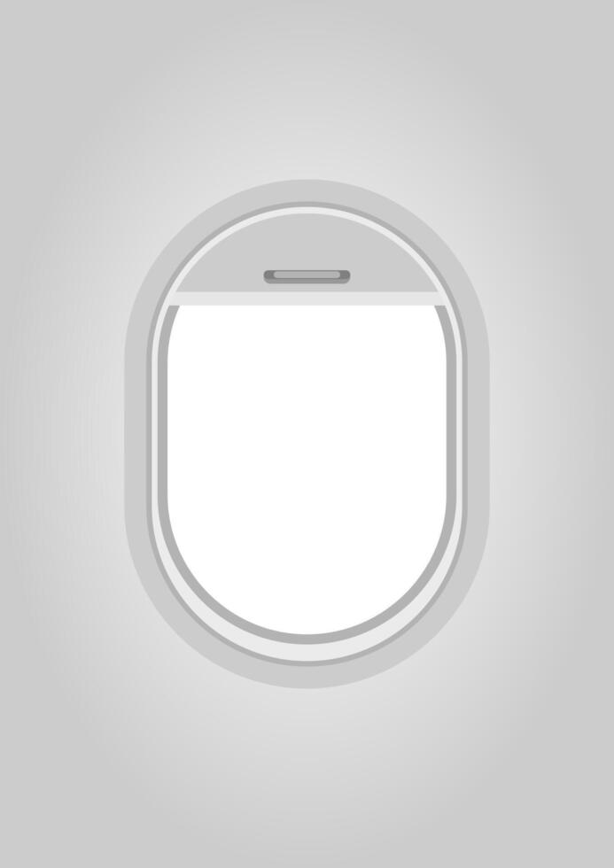 Minimal airplane window design with rounded frame and latch detail, perfect for travel themed branding, aviation content, or modern editorial layouts. vector