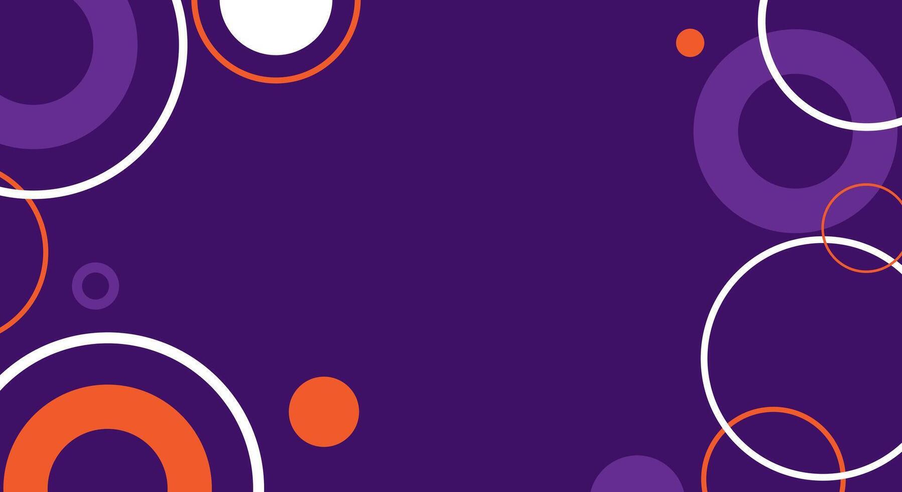 Purple background with variations of colored abstract circles vector