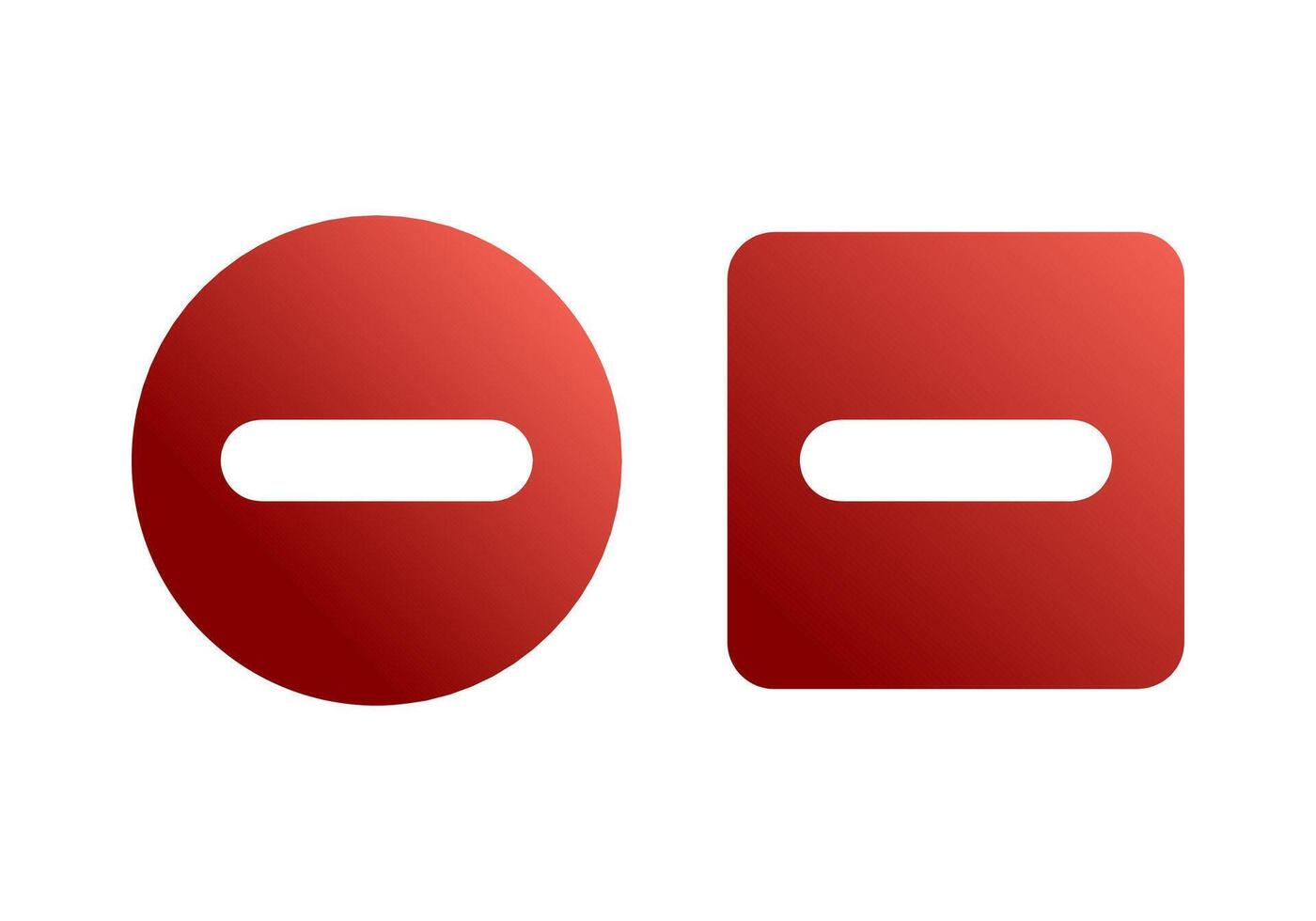 rojo degradado eliminar menos icono representando Eliminar o sustraer botón en moderno web y aplicación diseño vector