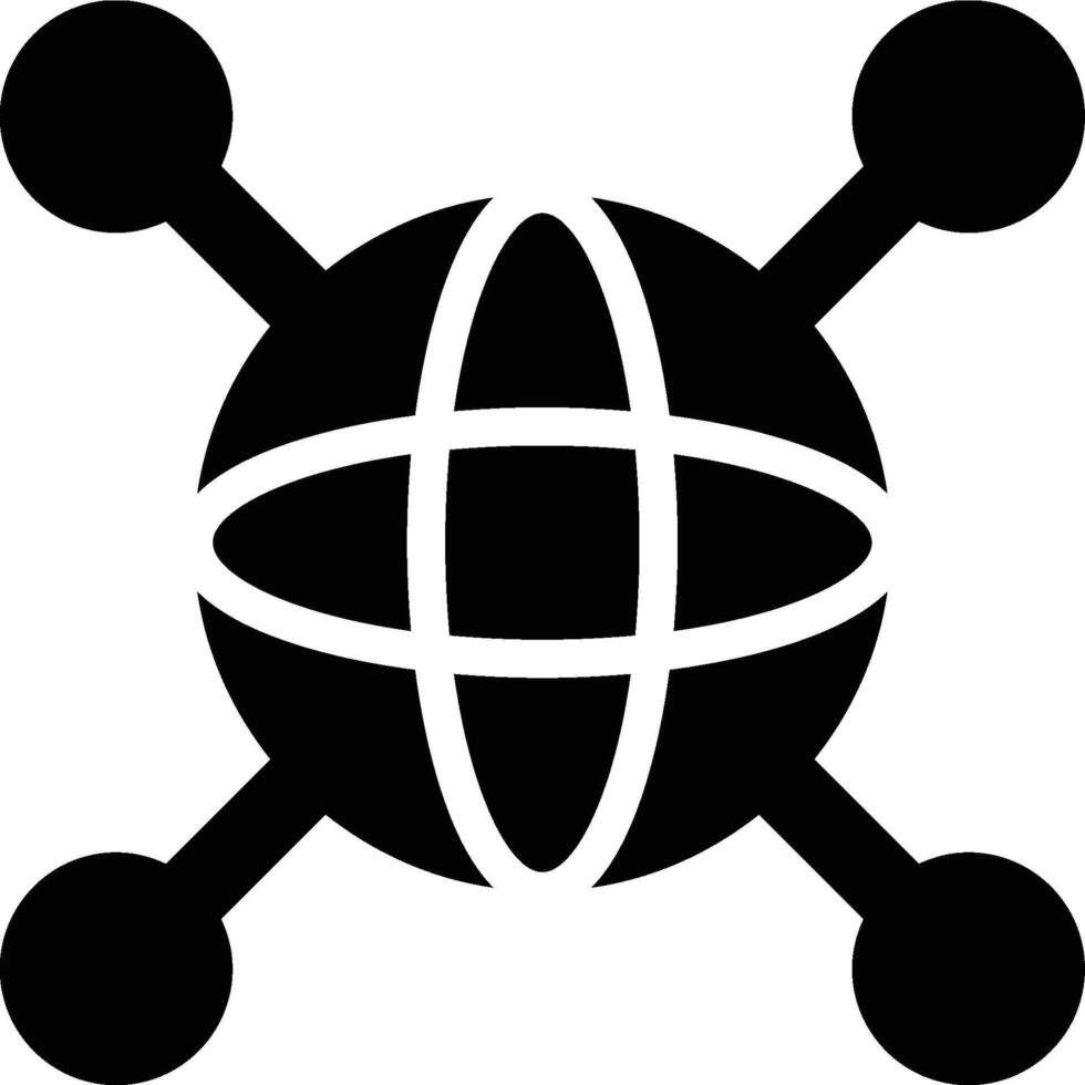 Global Network, Internet, Network Glyph Solid Icon vector