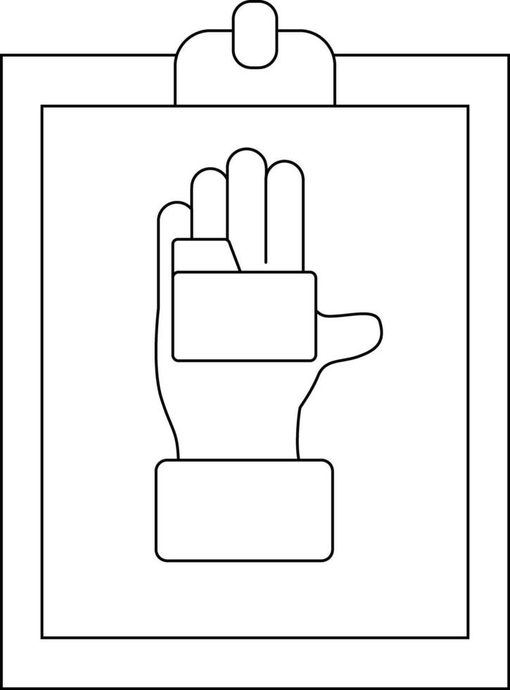 un mano con dos rectangular objetos en un portapapeles vector
