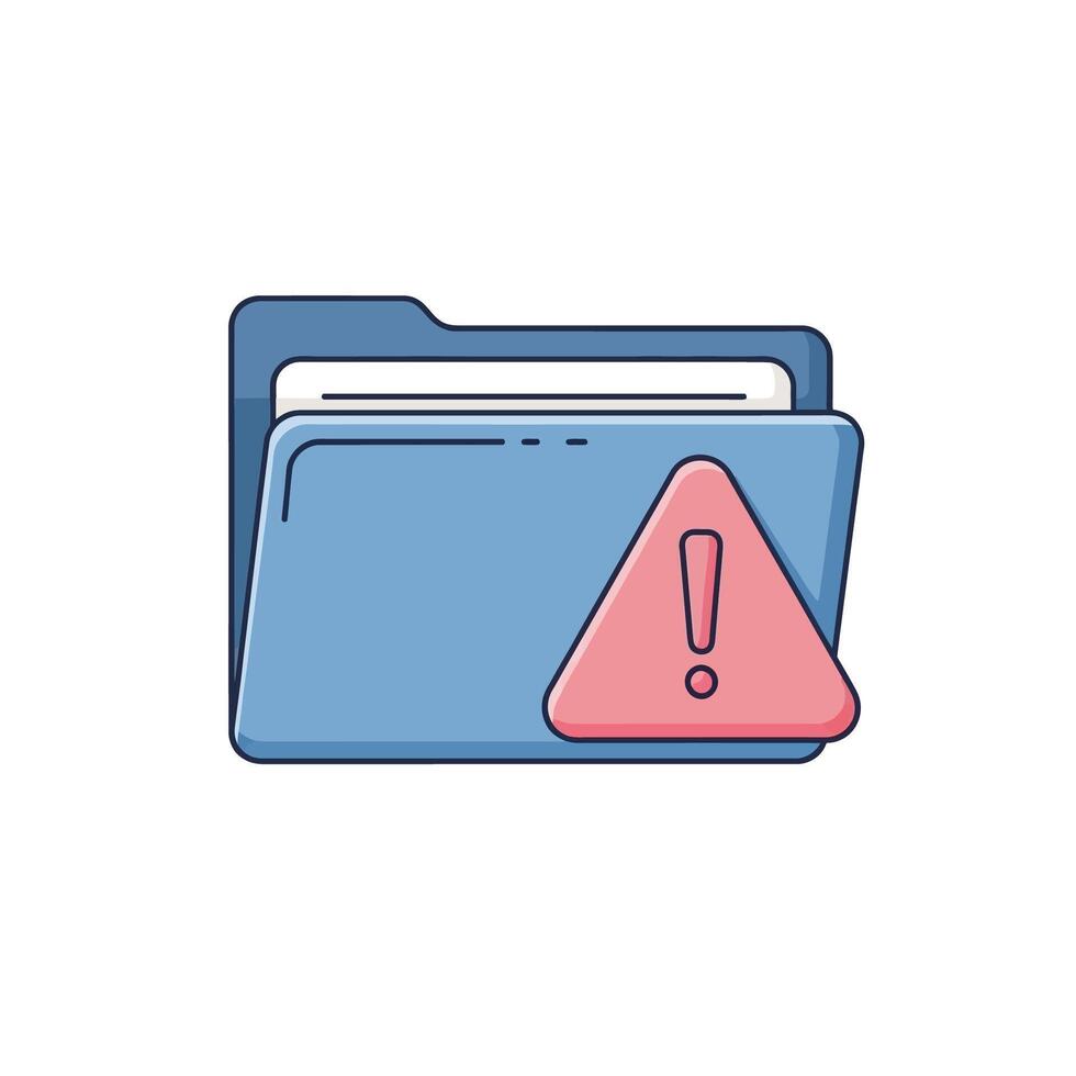 Folder Warning Error Alert Icon vector