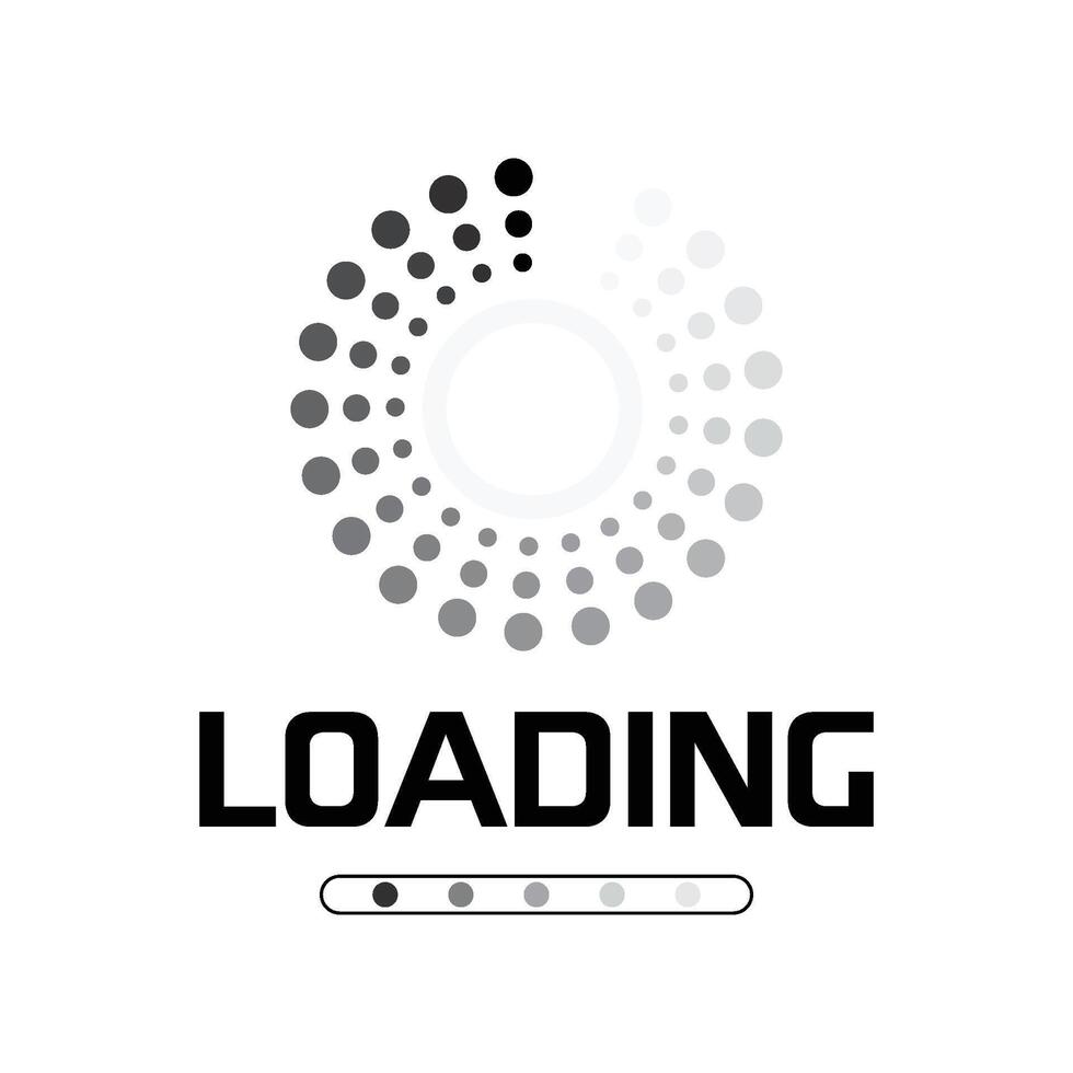 web cargando circulo digital logo vector