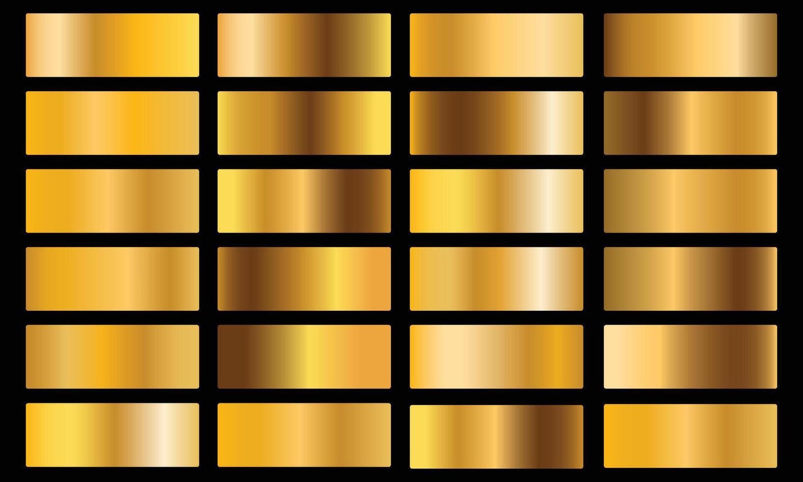 Bronze gradient pattern template set of colors for design collection of high quality gradients Gold calor design vector