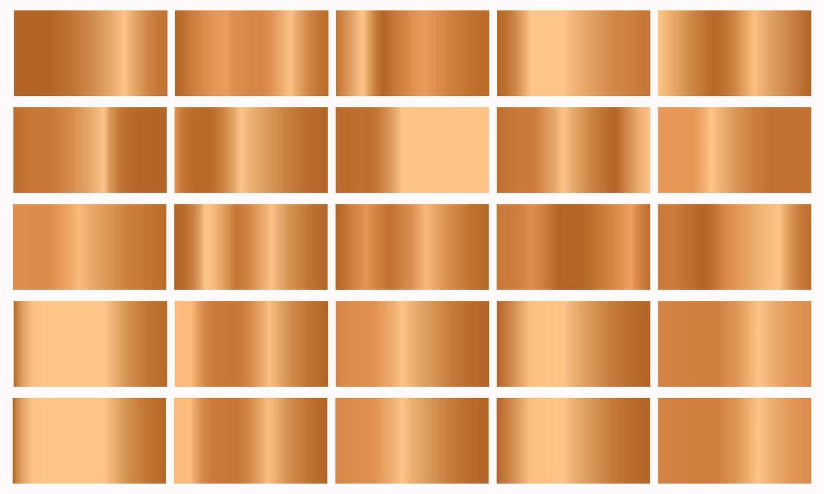 Bronze gradient pattern template set of colors for design collection of high quality gradients vector