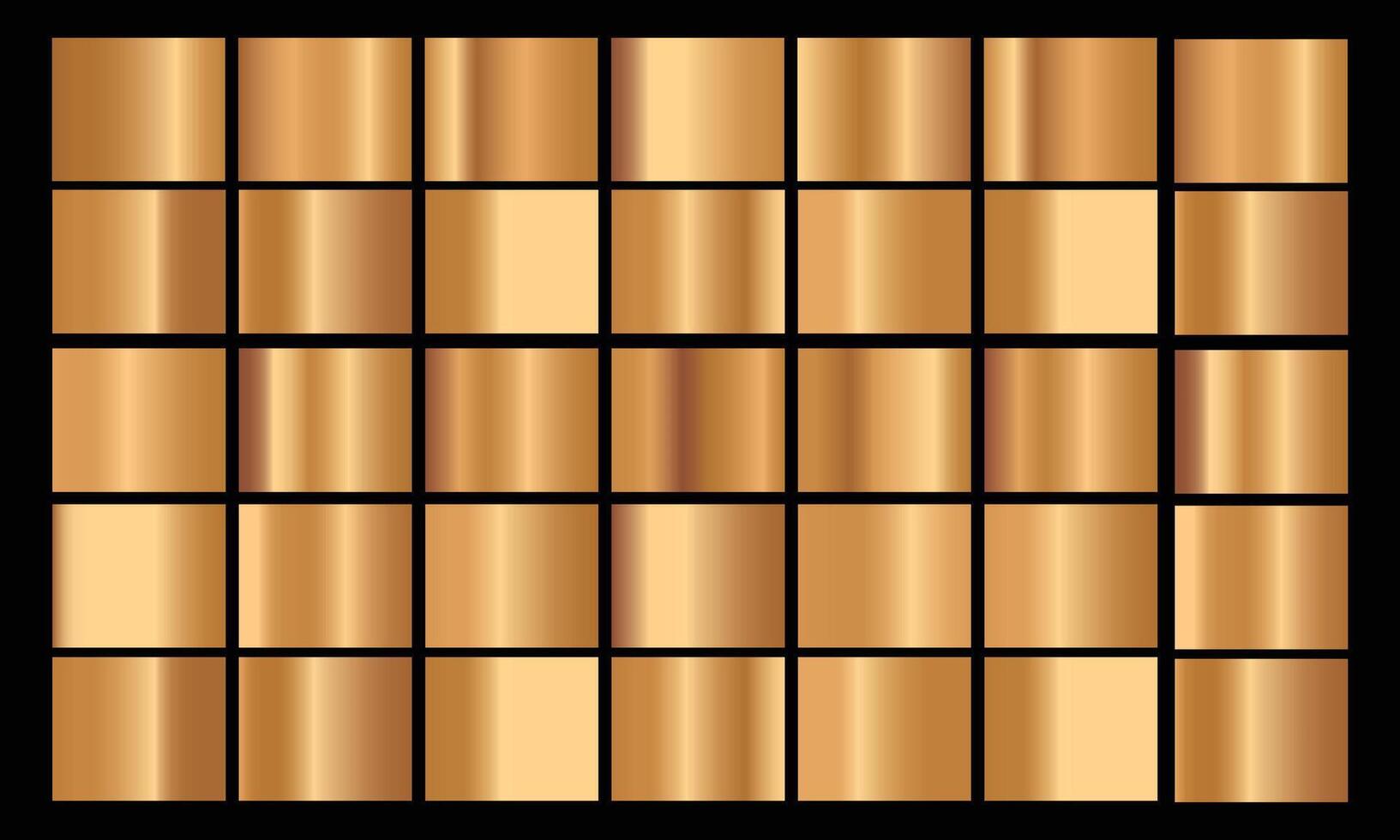 Gold Calor Bronze gradient pattern template set of colors for design collection of high quality gradients vector